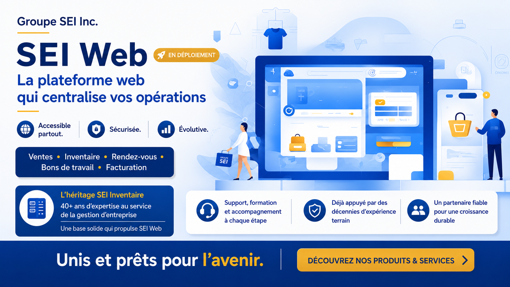 SEI Web et SEI Inventaire — nos produits et ce que SEI Web fait aujourd'hui